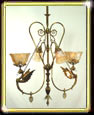 FOUR ARM GAS AND ELECTRIC CHANDELIER