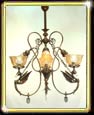 SIX ARM GAS AND ELECTRIC CHANDELIER