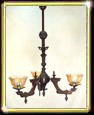 THREE ARM GAS CHANDELIER